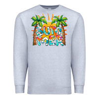 Heather Grey summer waves and sun Premium Sweatshirt - BarkalooDesign