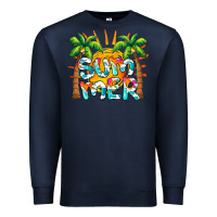 Navy summer waves and sun Premium Sweatshirt - BarkalooDesign