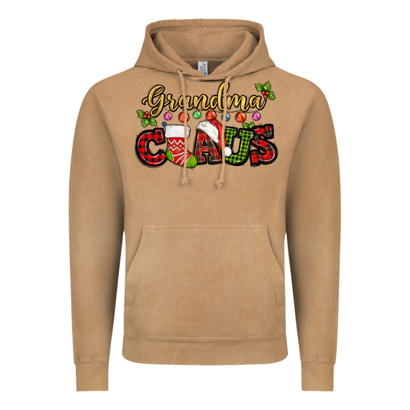 Grandma Claus With Christmas Gift Sock Mother's Vintage Hoodie by HowdyJamesFarm | Teevron