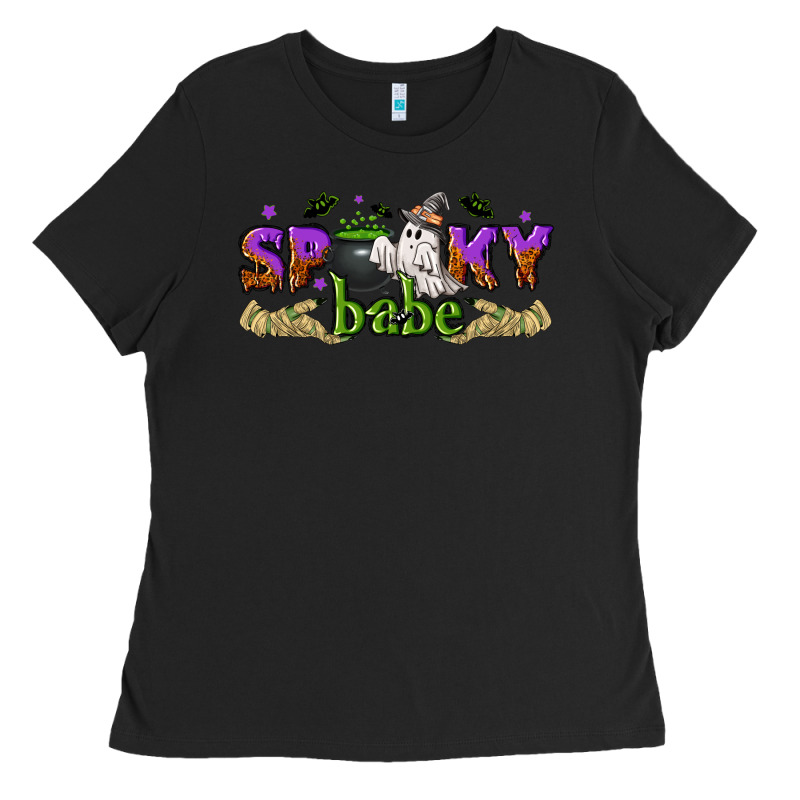 Spooky Babe Halloween Ladies Tee by NancyCooperArtShop | Teevron