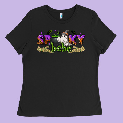 Spooky Babe Halloween Ladies Tee Designed By Nancycooperartshop
