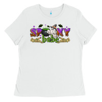 White spooky babe halloween Ladies Tee - NancyCooperArtShop