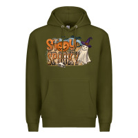 Army Green Stay Spooky Premium Hoodie - CowhideDigitalArt