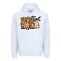 White Stay Spooky Premium Hoodie - CowhideDigitalArt