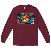 Burgundy Basketball Lips Long Sleeve Tee - Jasminsmagicworld