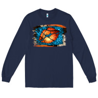 Navy Basketball Lips Long Sleeve Tee - Jasminsmagicworld