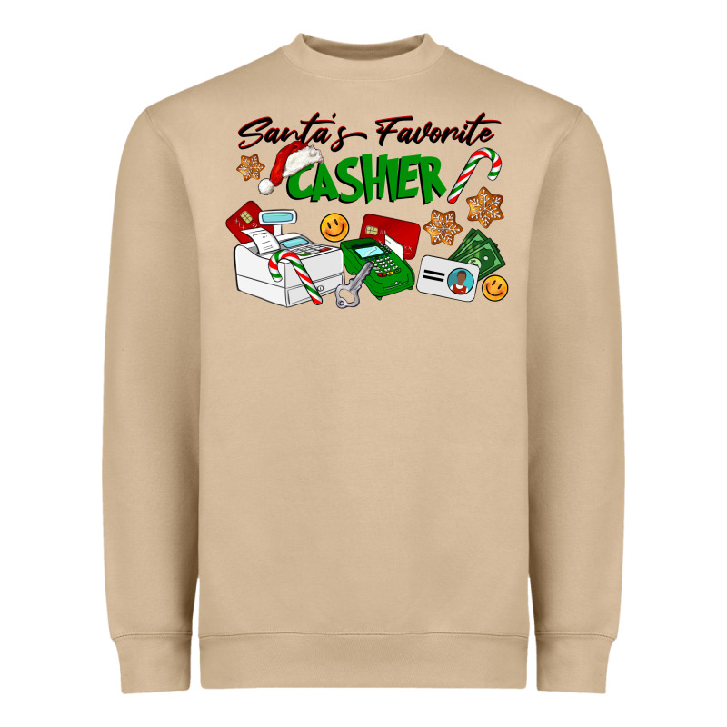 Santa's Favorite Cashier Heavyweight Sweatshirt by LillyAllenDesigns | Teevron