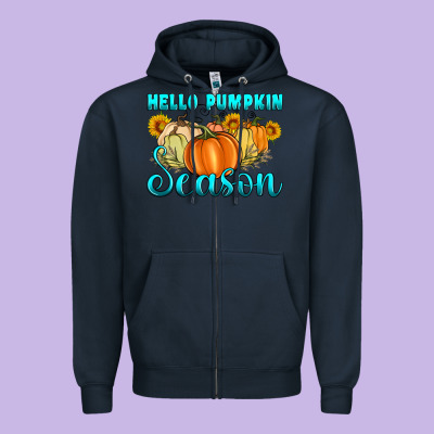 Hello Pumpkin Season Zipper Hoodie Designed By Artiststas