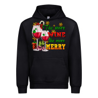 Black The more wine the more merry Urban Hoodie - AdoDesignShop