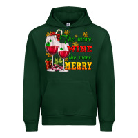 Forest Green The more wine the more merry Urban Hoodie - AdoDesignShop