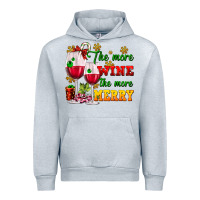 Heather Grey The more wine the more merry Urban Hoodie - AdoDesignShop