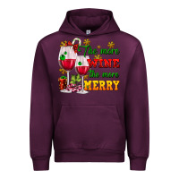 Mauve Wine The more wine the more merry Urban Hoodie - AdoDesignShop