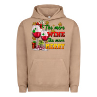 Pigment Burro The more wine the more merry Urban Hoodie - AdoDesignShop