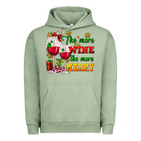 Pigment Oil Green The more wine the more merry Urban Hoodie - AdoDesignShop