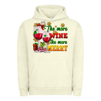 Pigment Pistachio The more wine the more merry Urban Hoodie - AdoDesignShop