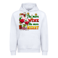 White The more wine the more merry Urban Hoodie - AdoDesignShop