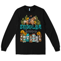 Black shoulda been a cowgirl Long Sleeve Tee - OliviaCreatesArt