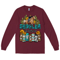 Burgundy shoulda been a cowgirl Long Sleeve Tee - OliviaCreatesArt