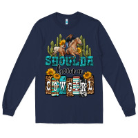 Navy shoulda been a cowgirl Long Sleeve Tee - OliviaCreatesArt