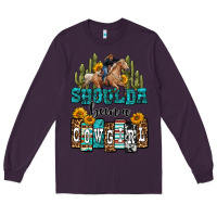 Plum shoulda been a cowgirl Long Sleeve Tee - OliviaCreatesArt