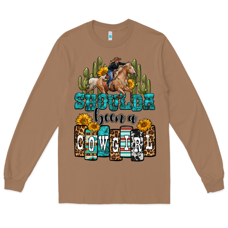 Shoulda Been A Cowgirl Long Sleeve Tee by OliviaCreatesArt | Teevron