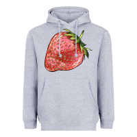 Heather Grey strawberry Heavyweight Hoodie - BarkalooDesign