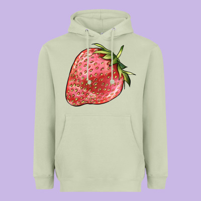 Strawberry Heavyweight Hoodie Designed By Barkaloodesign