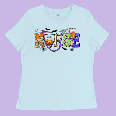 Halloween Nurse Ladies Tee Designed By Texasbilliewilder