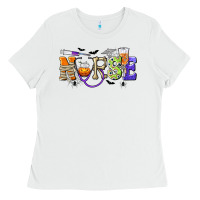 White Halloween Nurse Ladies Tee - texasbilliewilder