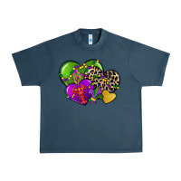 Midnight Navy mardi gras hearts Urban Heavy Tee - CowGirlArtShop
