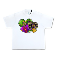 White mardi gras hearts Urban Heavy Tee - CowGirlArtShop