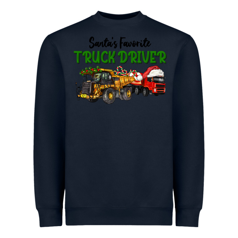 Santa's Favorite Truck Driver Heavyweight Sweatshirt by LillyAllenDesigns | Teevron