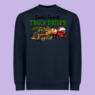 Santa's Favorite Truck Driver Heavyweight Sweatshirt Designed By Lillyallendesigns