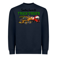 Navy Santa's Favorite Truck Driver Heavyweight Sweatshirt - LillyAllenDesigns