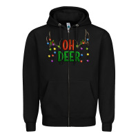 Black Oh deer christmas Zipper Hoodie - Artiststas