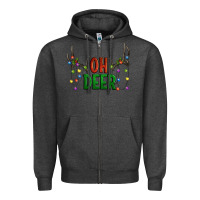 Charcoal Heather Oh deer christmas Zipper Hoodie - Artiststas