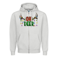 Dove Grey Oh deer christmas Zipper Hoodie - Artiststas