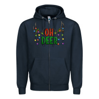 Navy Oh deer christmas Zipper Hoodie - Artiststas