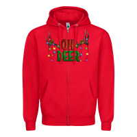 Red Oh deer christmas Zipper Hoodie - Artiststas