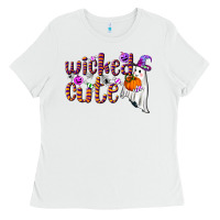 White wicked cute Ladies Tee - NancyCooperArtShop