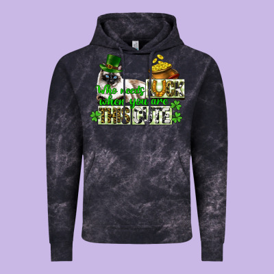 St. Patrick's Cat Who Needs Luck When You Are This Vintage Hoodie Designed By Cowgirlartshop