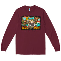 Burgundy sunflower cow olivia Long Sleeve Tee - OliviaCreatesArt