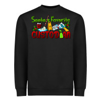 Black Santa's Favorite Custodian Heavyweight Sweatshirt - LillyAllenDesigns