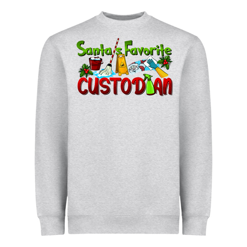 Santa's Favorite Custodian Heavyweight Sweatshirt by LillyAllenDesigns | Teevron