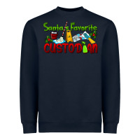 Navy Santa's Favorite Custodian Heavyweight Sweatshirt - LillyAllenDesigns