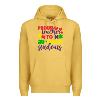 Antique Gold proud teacher to ausome students Premium Hoodie - CowhideDigitalArt