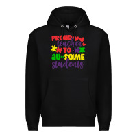 Black proud teacher to ausome students Premium Hoodie - CowhideDigitalArt
