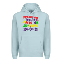 Blue Mist proud teacher to ausome students Premium Hoodie - CowhideDigitalArt