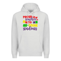 Dove Grey proud teacher to ausome students Premium Hoodie - CowhideDigitalArt