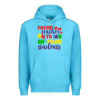 Ocean Blue proud teacher to ausome students Premium Hoodie - CowhideDigitalArt